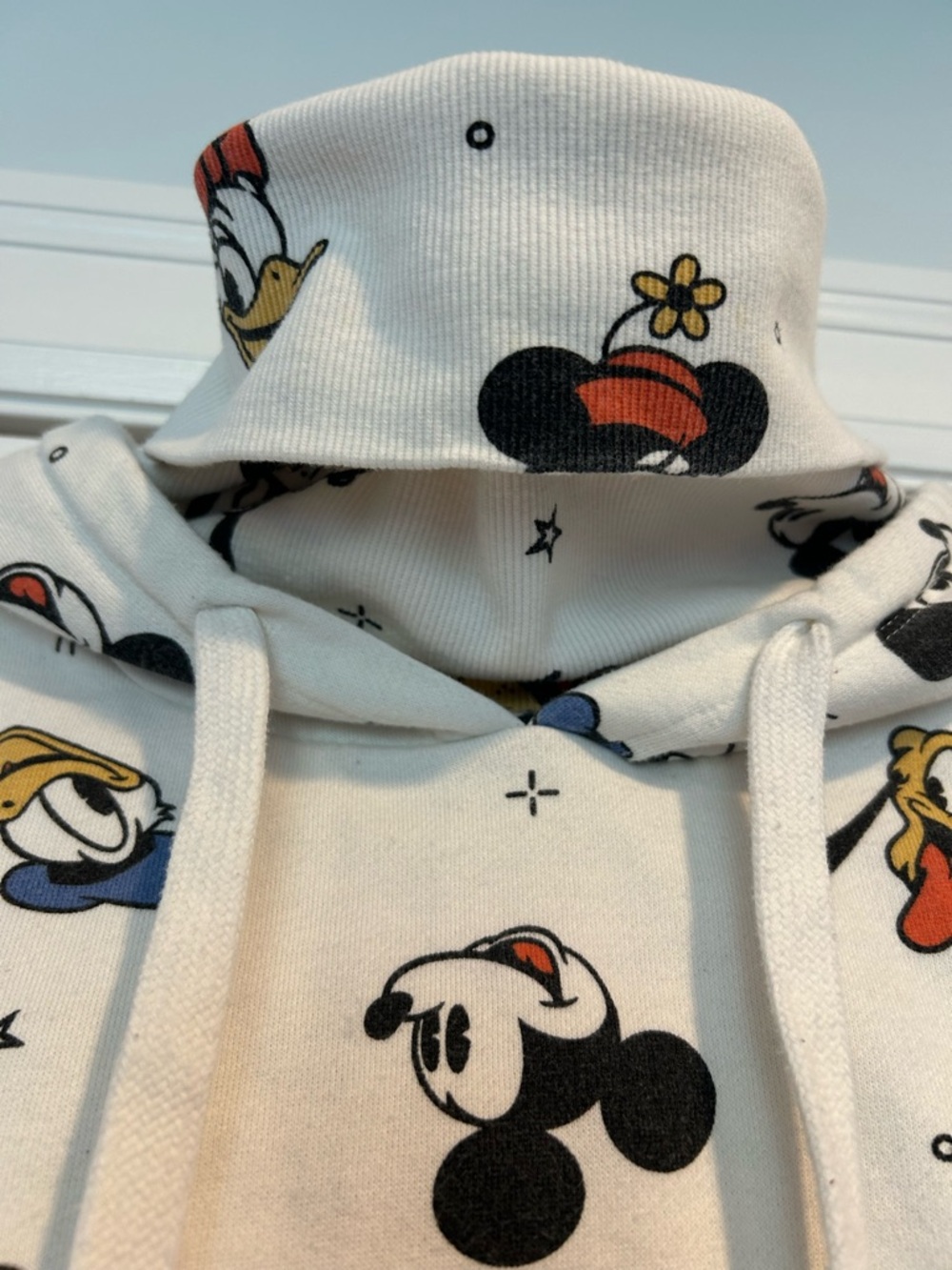 Disney White Cropped Hoodie with Mickey & Friends Print - Picture 2 of 4
